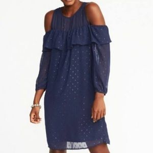 EUC Old Navy Cold Shoulder Navy Dress (Size: XXL)